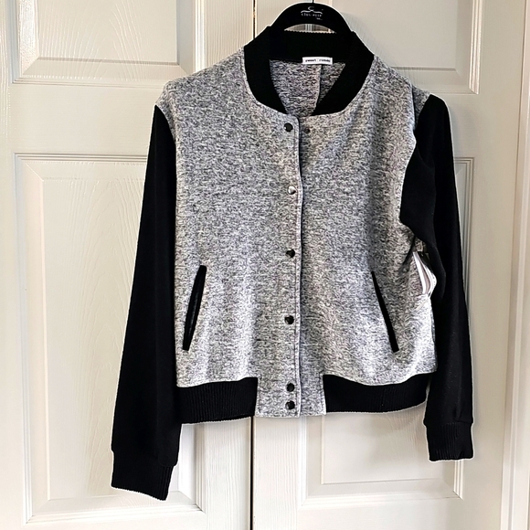 NWT Sweet Romeo Two Tone Hacci Varsity Jacket Snap Closure  Large - Picture 6 of 15